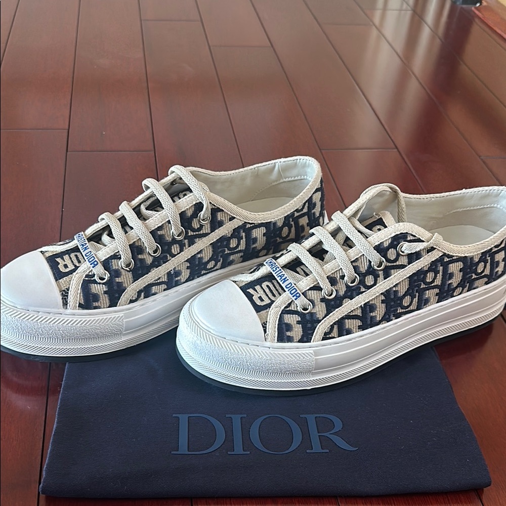 Dior Navy Monogram Sneakers